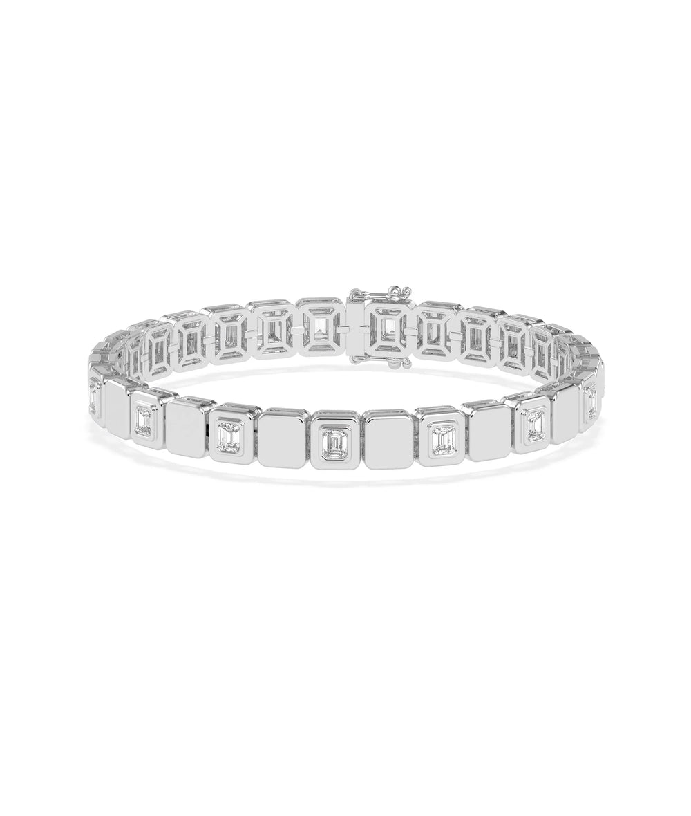 Diamond Alternating Solitaire Bracelet - 79e | Everyday 14K Gold Jewelry