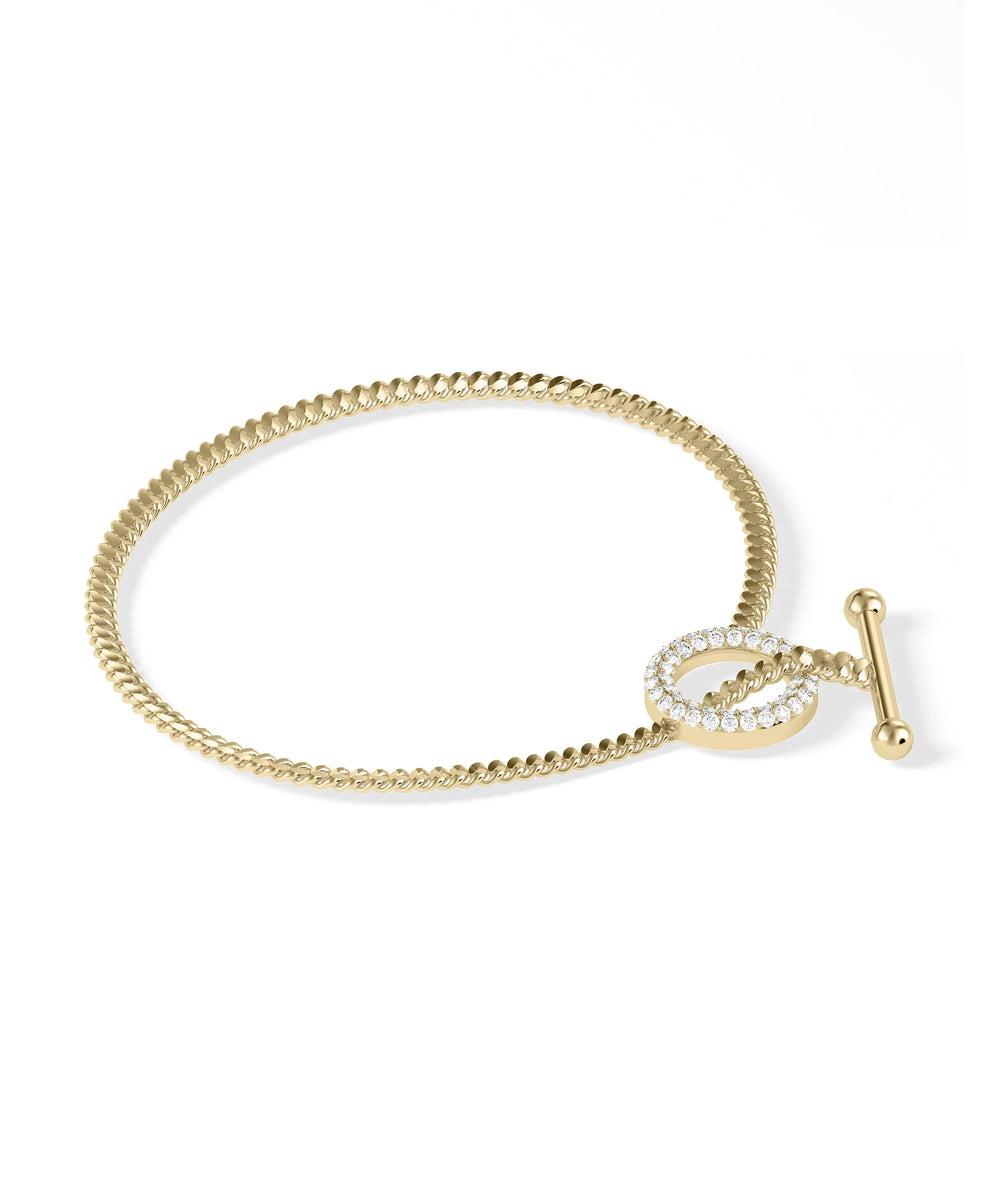 Diamond Toggle Curb Link Bracelet - 79e | Everyday 14K Gold Jewelry