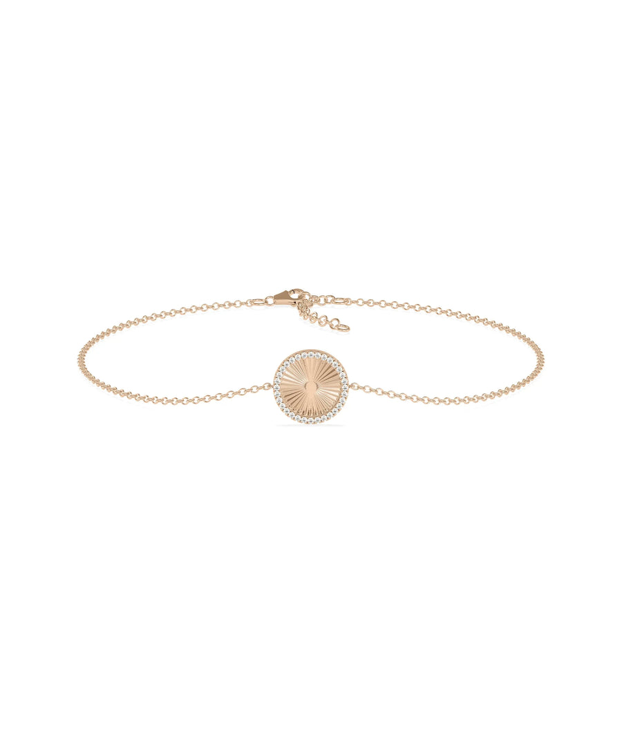 Diamond Outline Coin Bracelet - 79e | Everyday 14K Gold Jewelry