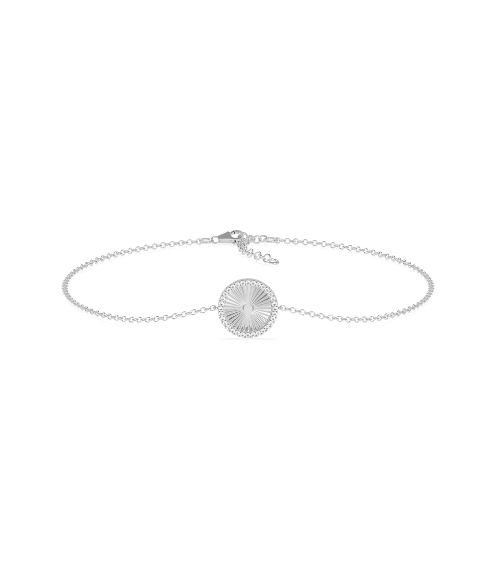 Diamond Outline Coin Bracelet - 79e | Everyday 14K Gold Jewelry