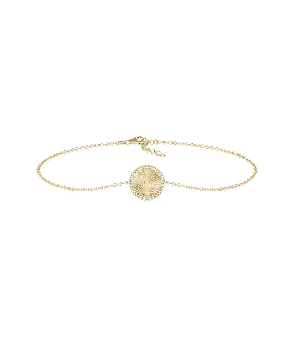 Diamond Outline Coin Bracelet - 79e | Everyday 14K Gold Jewelry