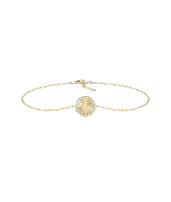 Diamond Outline Coin Bracelet - 79e | Everyday 14K Gold Jewelry