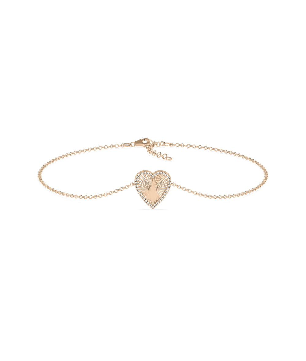 Diamond Outline Heart Bracelet - 79e | Everyday 14K Gold Jewelry