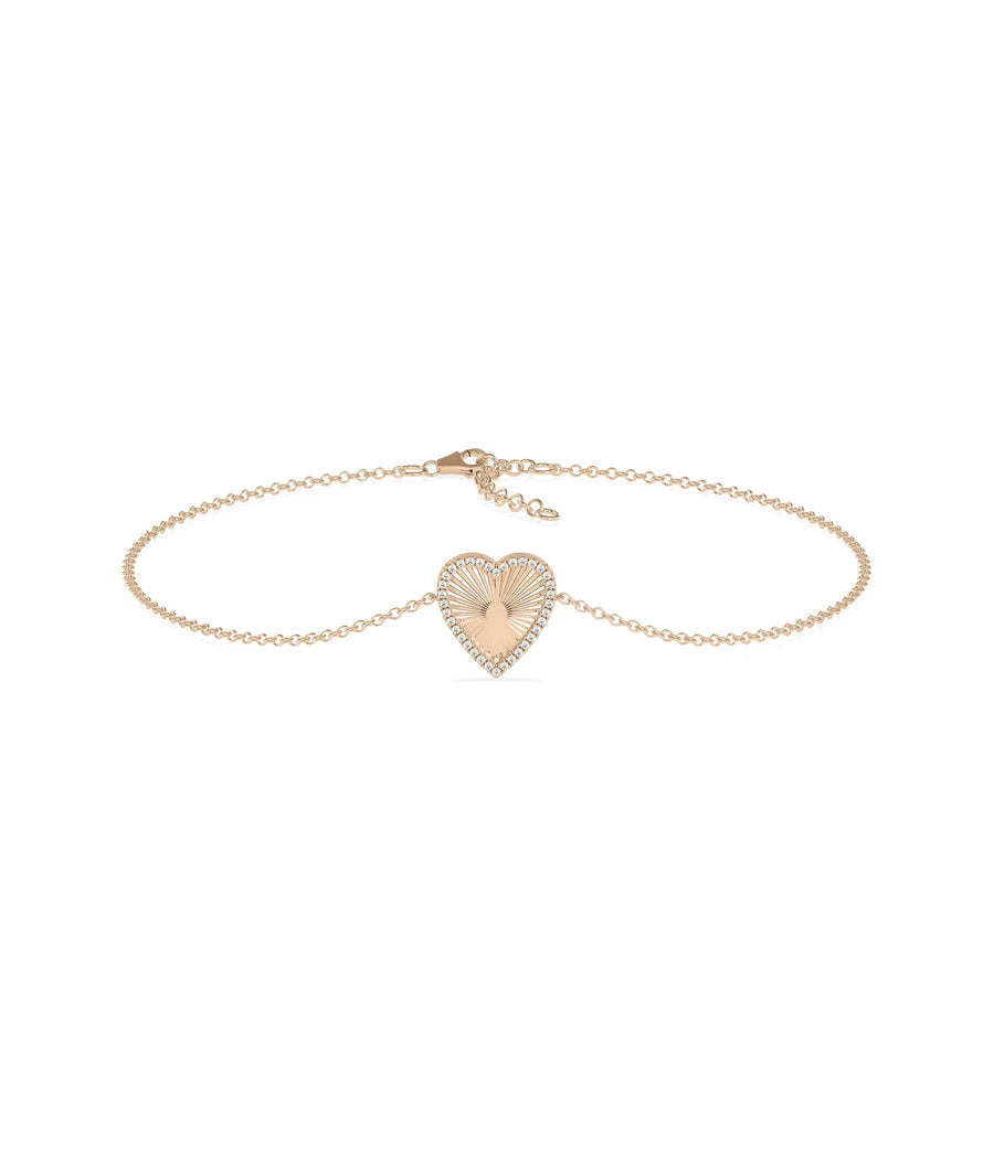 Diamond Outline Heart Bracelet - 79e | Everyday 14K Gold Jewelry