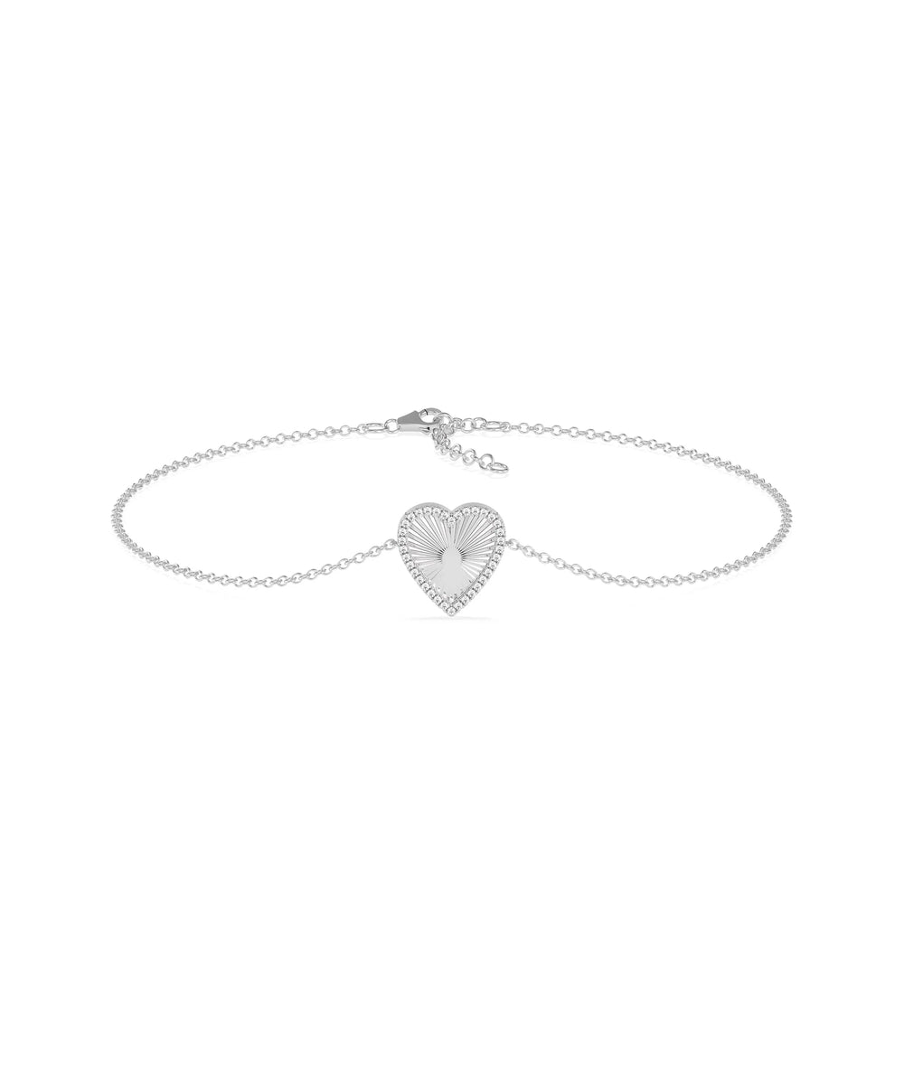 Diamond Outline Heart Bracelet - 79e | Everyday 14K Gold Jewelry