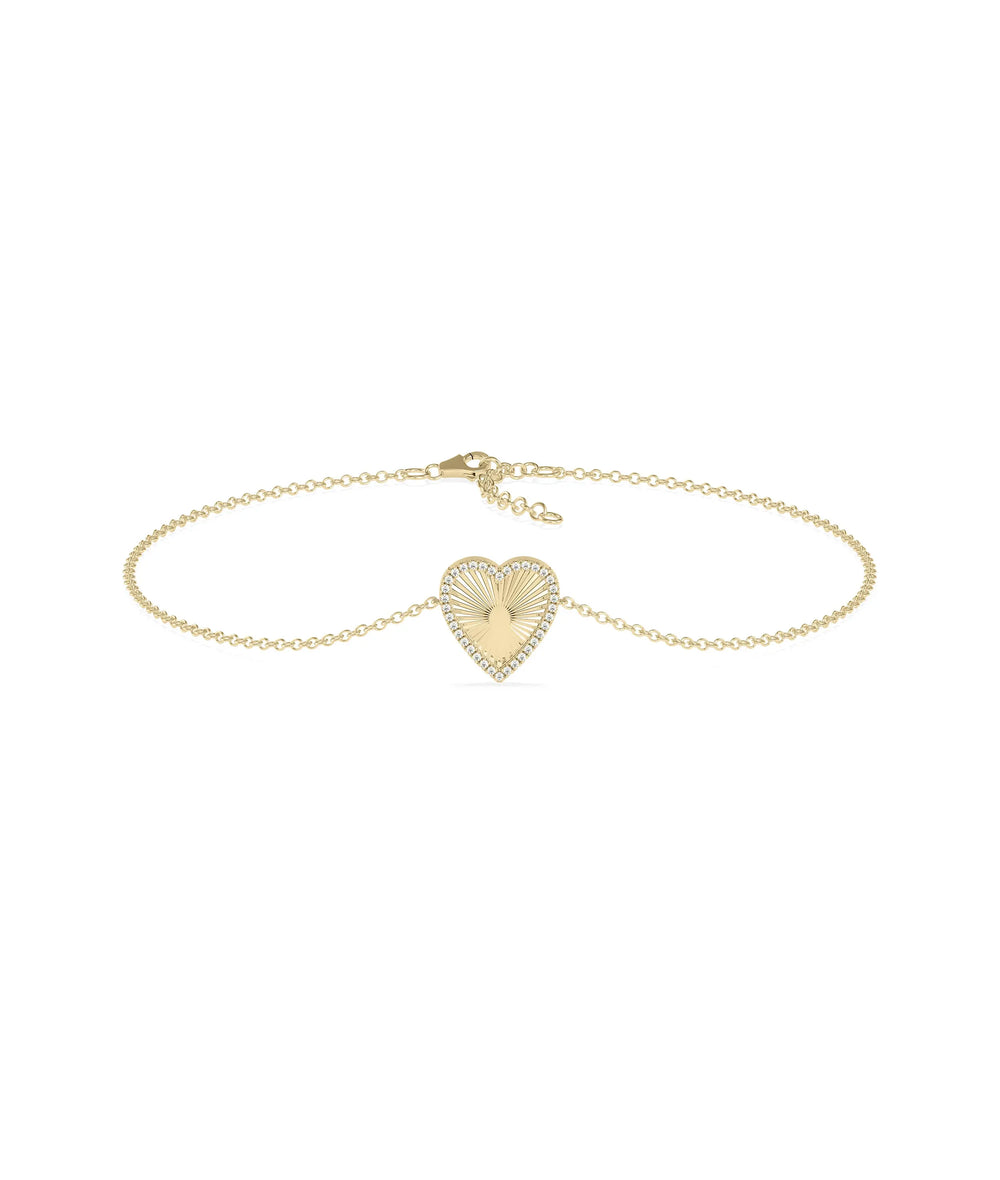 Diamond Outline Heart Bracelet - 79e | Everyday 14K Gold Jewelry