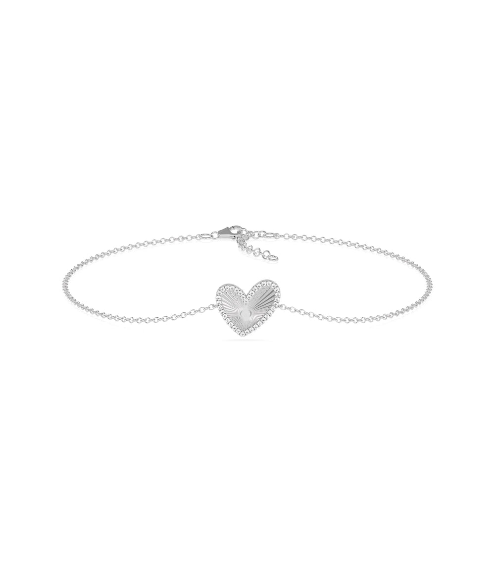 Diamond Halo Heart Bracelet - 79e | Everyday 14K Gold Jewelry