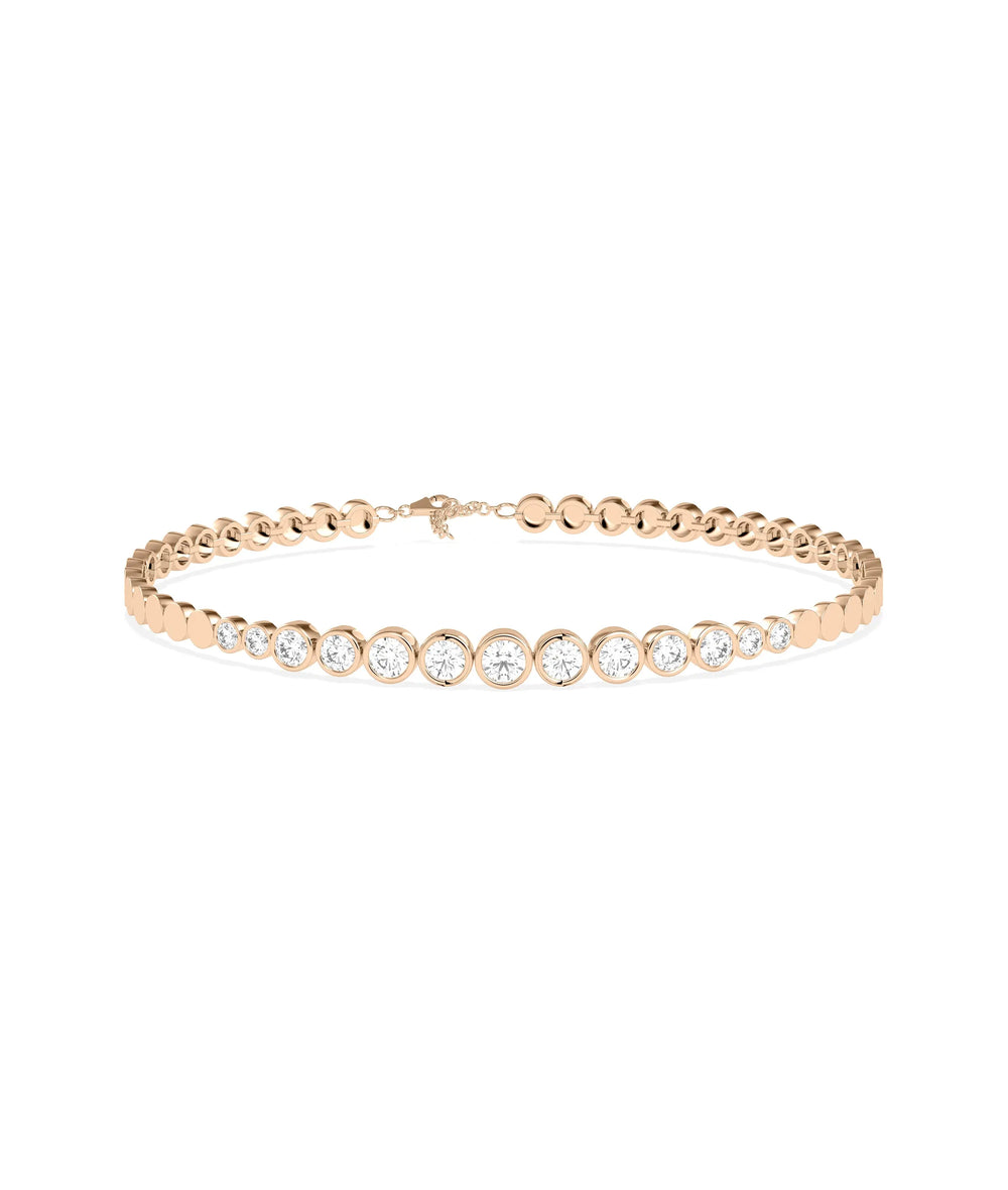 Diamond Graduating Bezel Bracelet - 79e | Everyday 14K Gold Jewelry