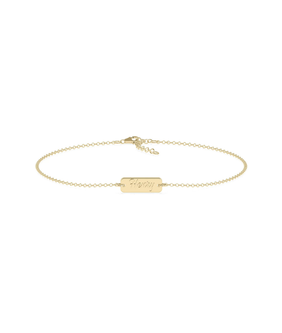 Custom Name Petite Biscuit Bracelet - 79e | Everyday 14K Gold Jewelry