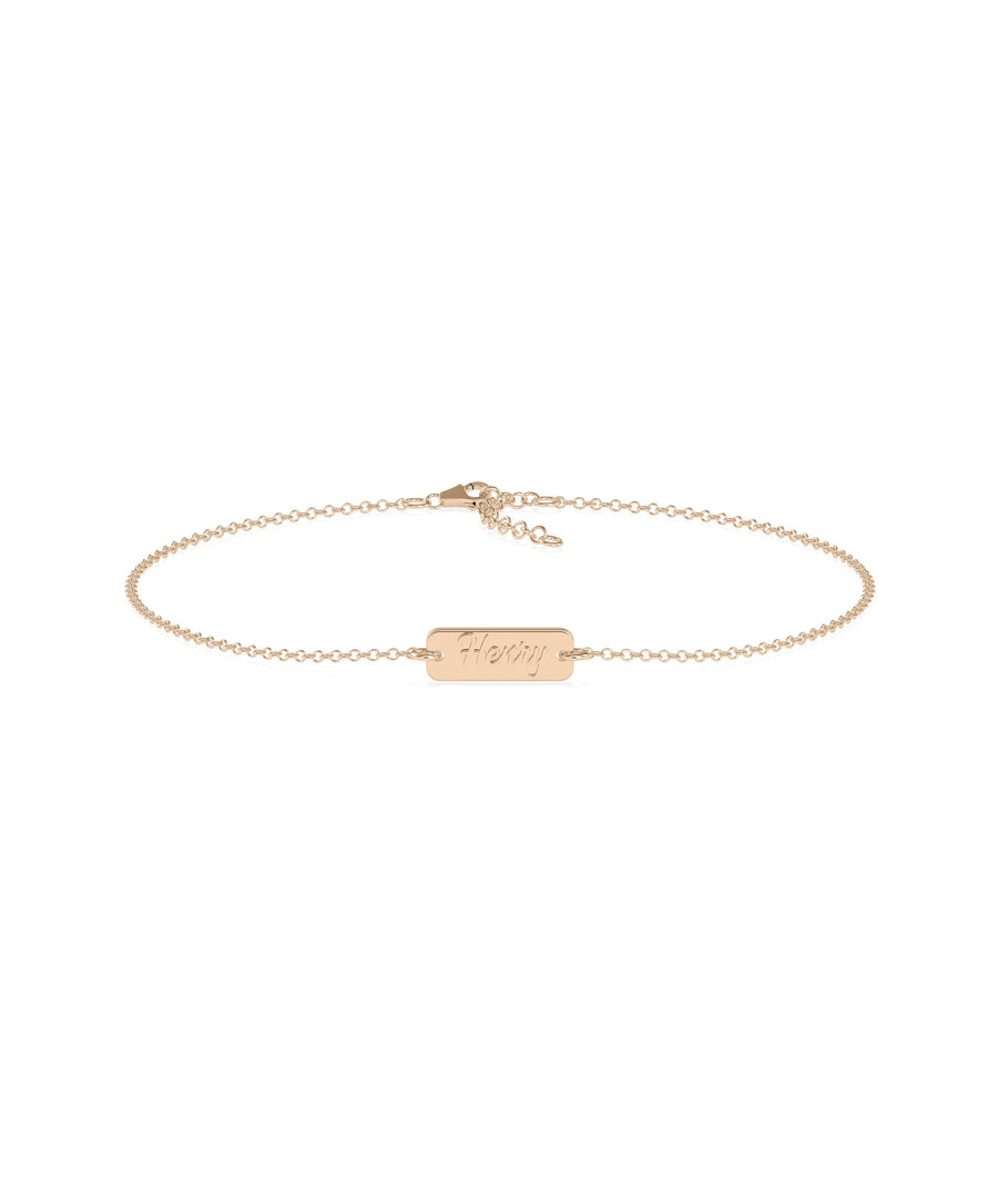 Custom Name Petite Biscuit Bracelet - 79e | Everyday 14K Gold Jewelry