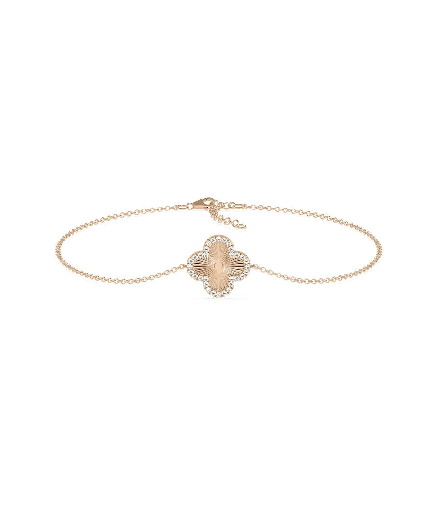 Diamond Outline Clover Bracelet - 79e | Everyday 14K Gold Jewelry