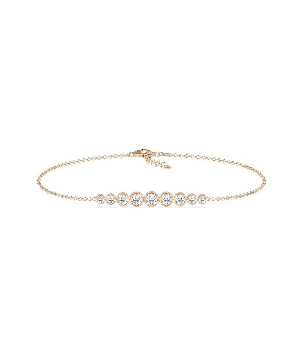 Diamond Graduating Bezel Bracelet - 79e | Everyday 14K Gold Jewelry