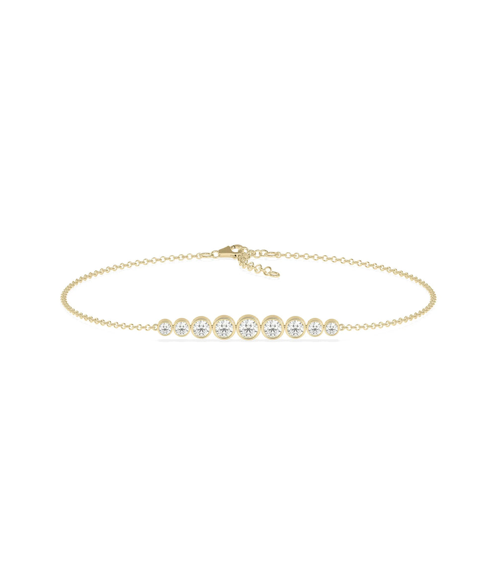 Diamond Graduating Bezel Bracelet - 79e | Everyday 14K Gold Jewelry