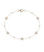 Diamond Pave and Solitiare Station Bracelet - 79e | Everyday 14K Gold Jewelry