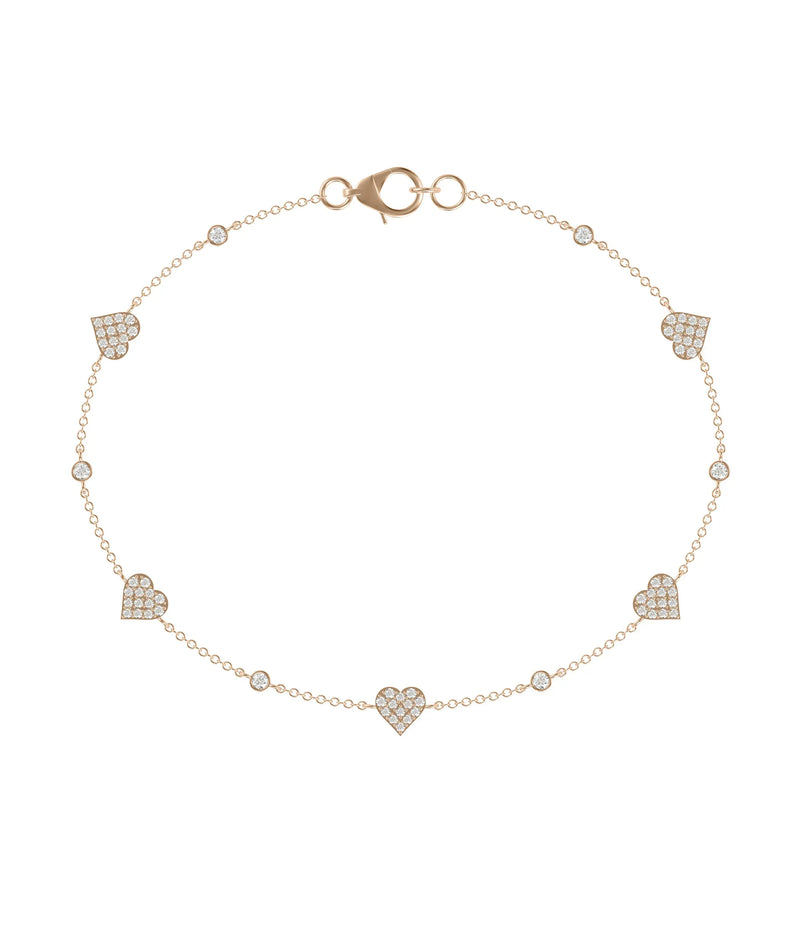 Diamond Pave and Solitiare Station Bracelet - 79e | Everyday 14K Gold Jewelry