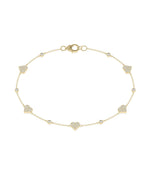 Diamond Pave and Solitiare Station Bracelet - 79e | Everyday 14K Gold Jewelry