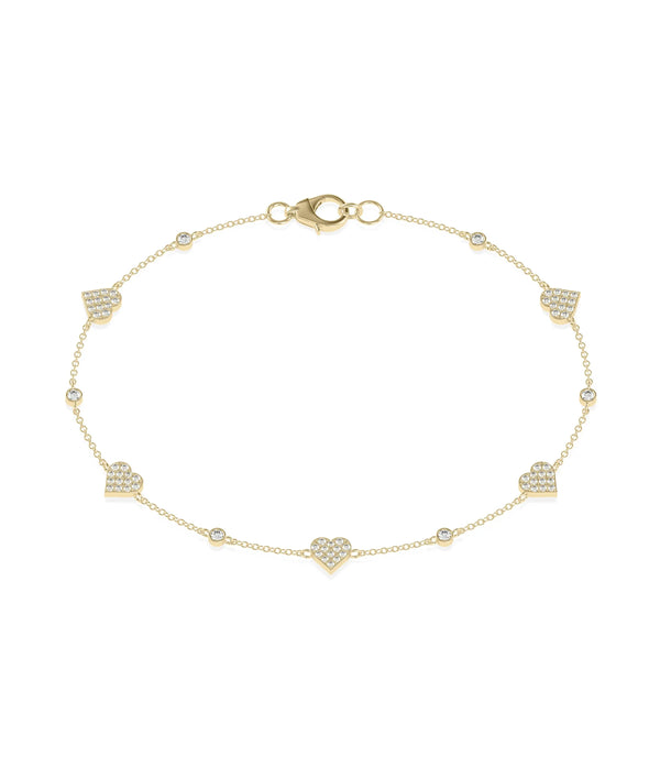 Diamond Pave and Solitiare Station Bracelet - 79e | Everyday 14K Gold Jewelry alternate view