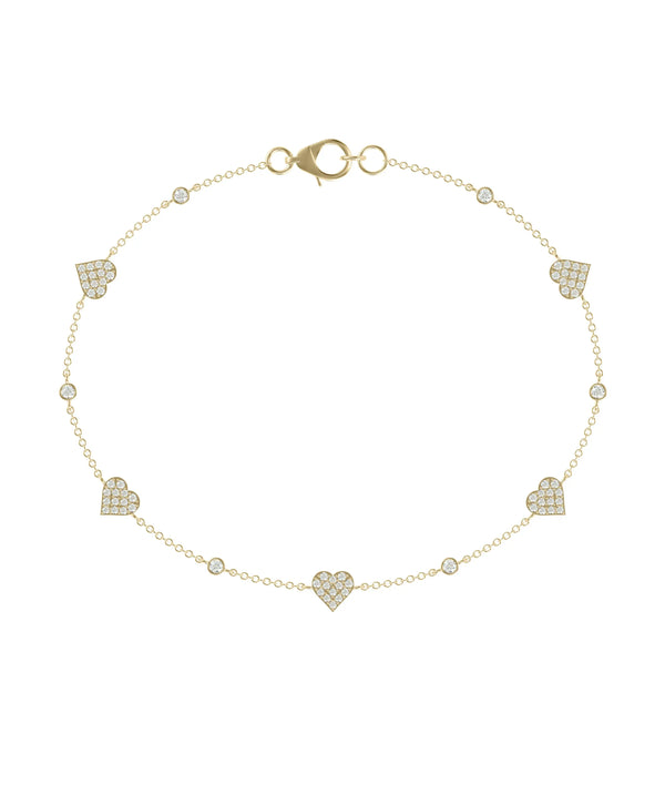 Diamond Pave and Solitiare Station Bracelet - 79e | Everyday 14K Gold Jewelry