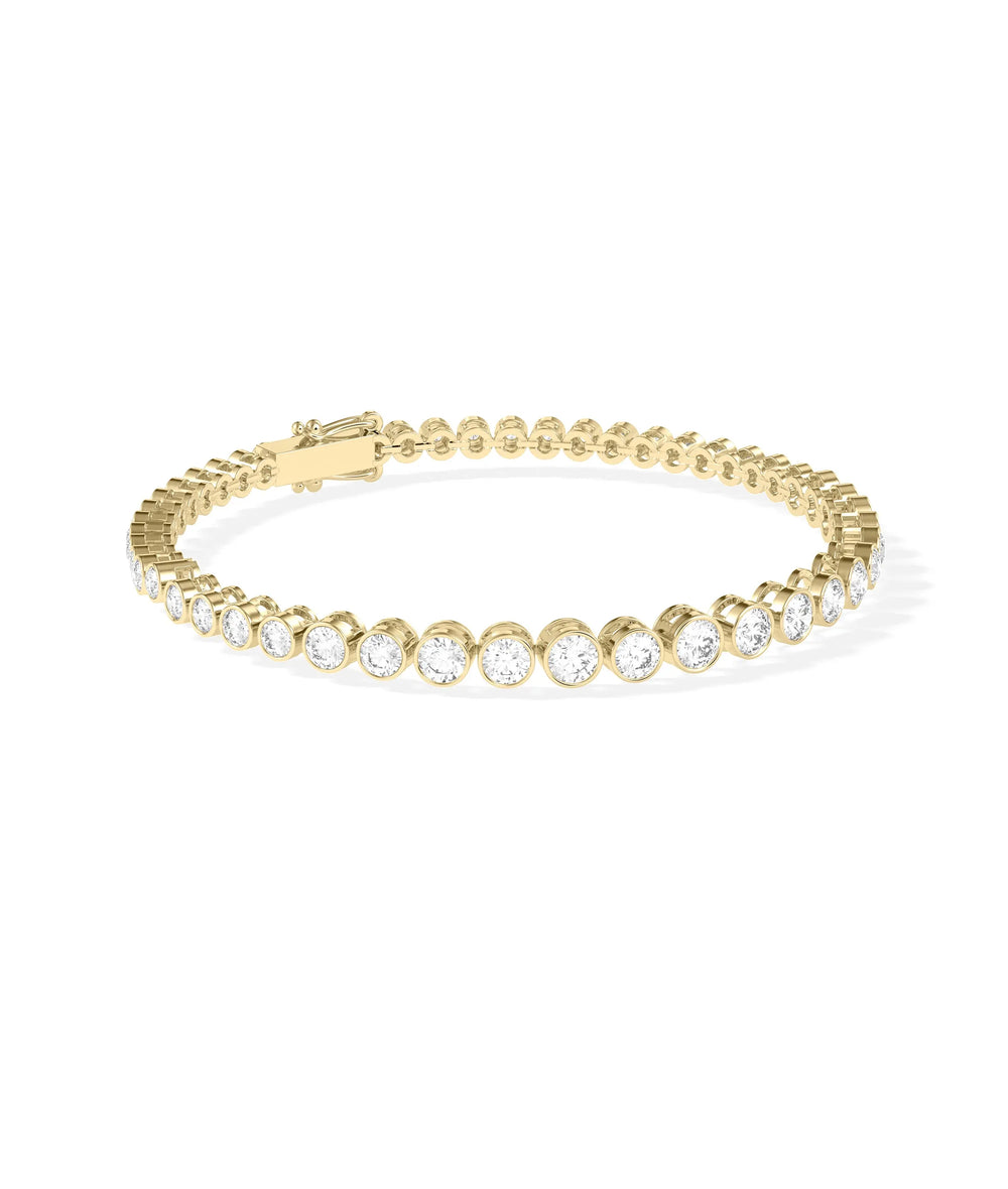Graduating Bezel Set Diamond Tennis Bracelet - 79e | Everyday 14K Gold Jewelry