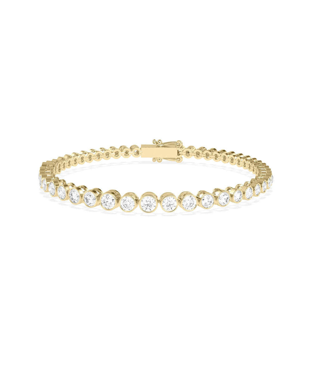 Graduating Bezel Set Diamond Tennis Bracelet - 79e | Everyday 14K Gold Jewelry