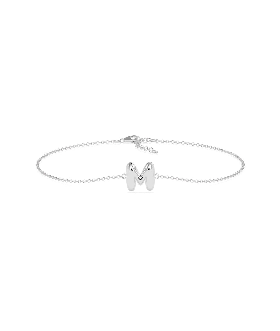 Bubble Initial Cable Chain Bracelet - 79e | Everyday 14K Gold Jewelry