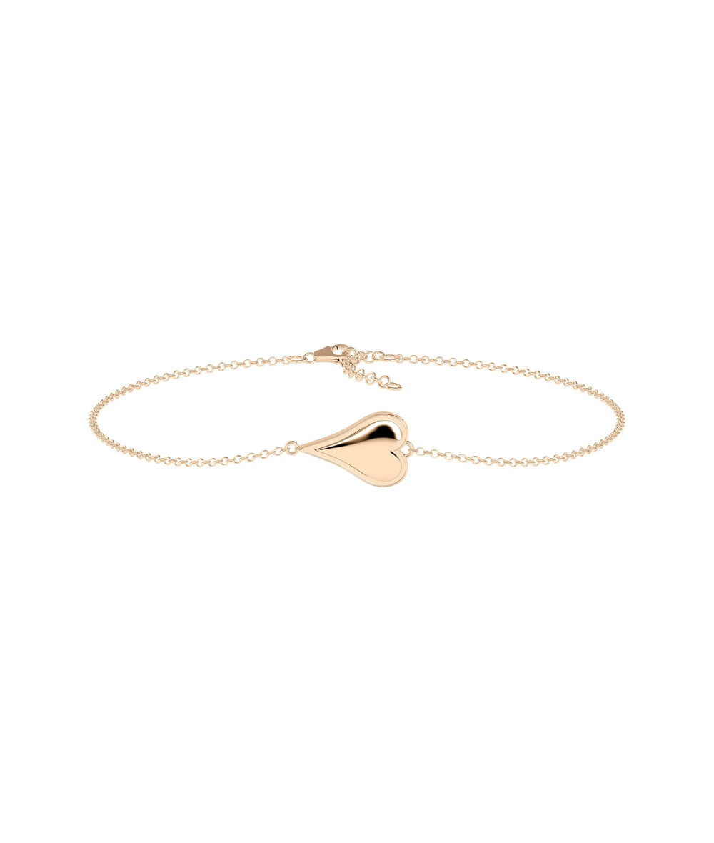 Elongated Bubble Heart Bracelet - 79e | Everyday 14K Gold Jewelry