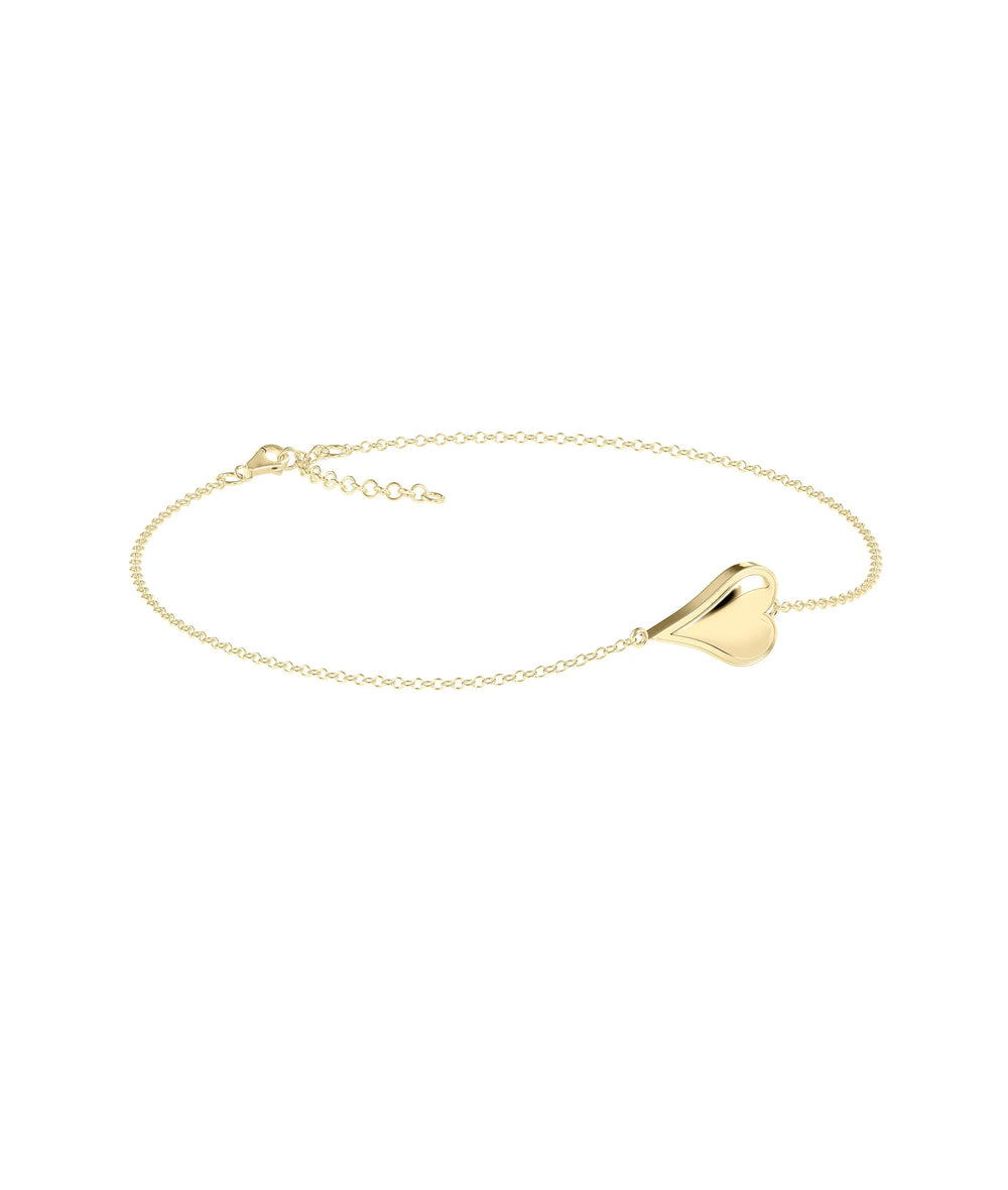 Elongated Bubble Heart Bracelet - 79e | Everyday 14K Gold Jewelry
