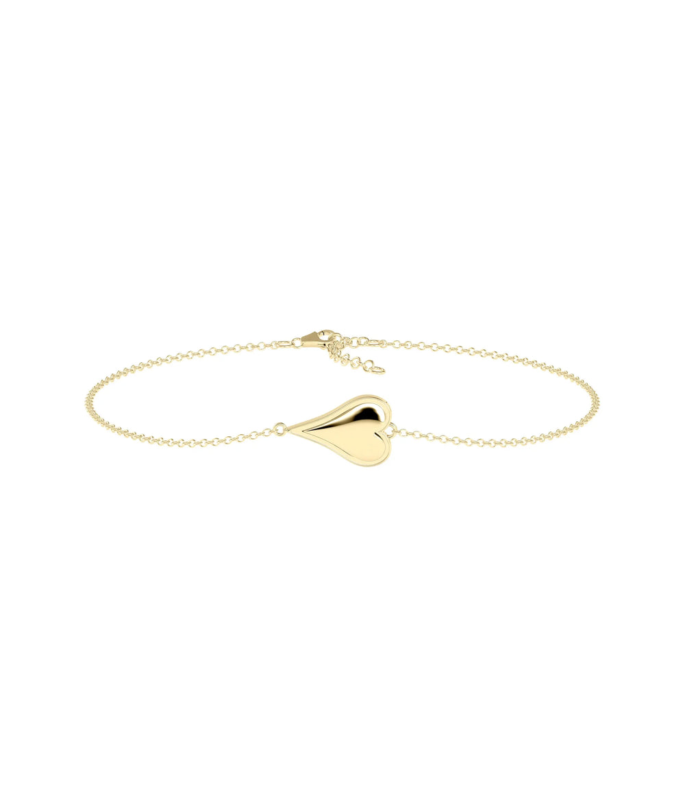 Elongated Bubble Heart Bracelet - 79e | Everyday 14K Gold Jewelry