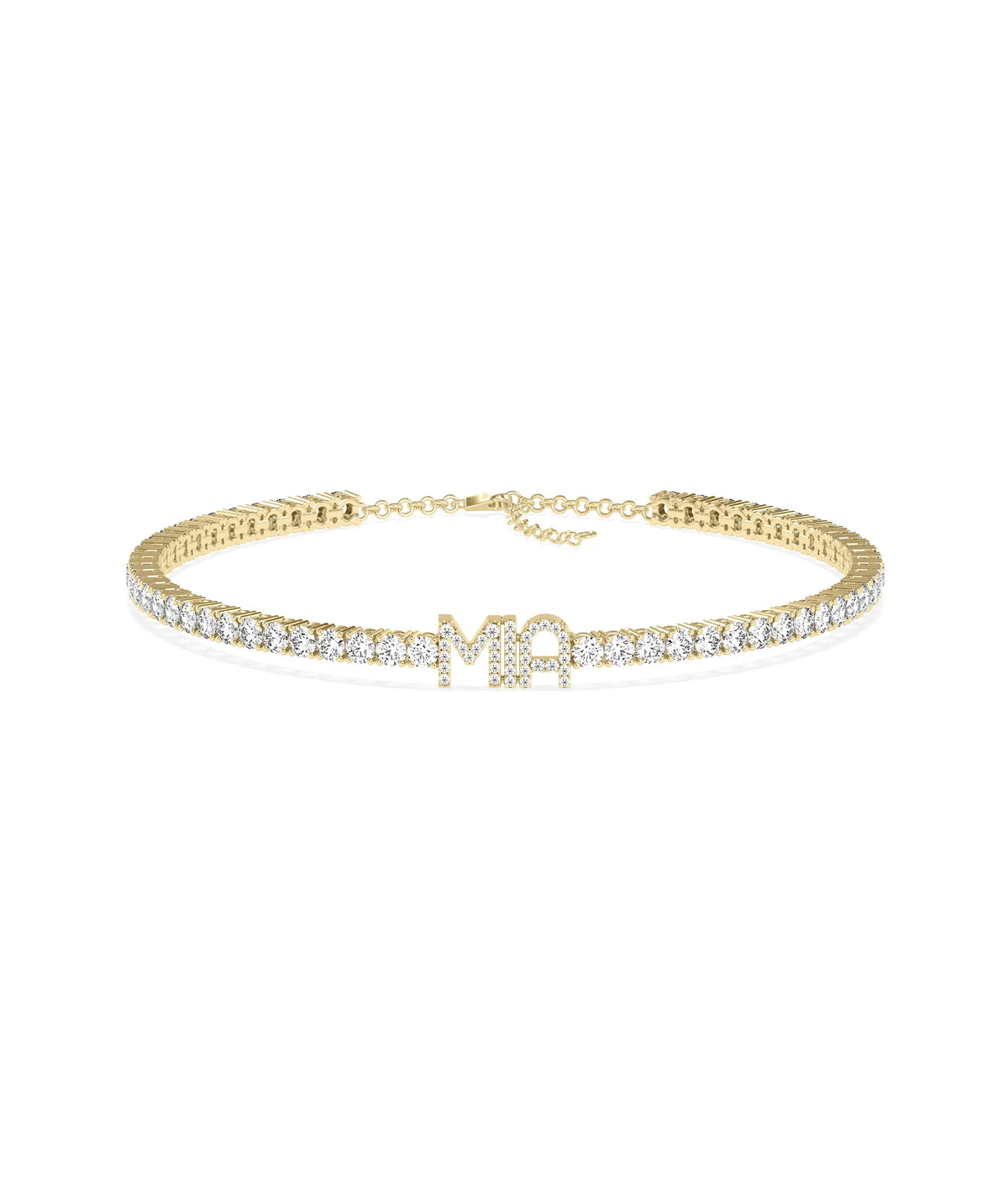 Custom Diamond Pave Name Tennis Bracelet - 79e | Everyday 14K Gold Jewelry