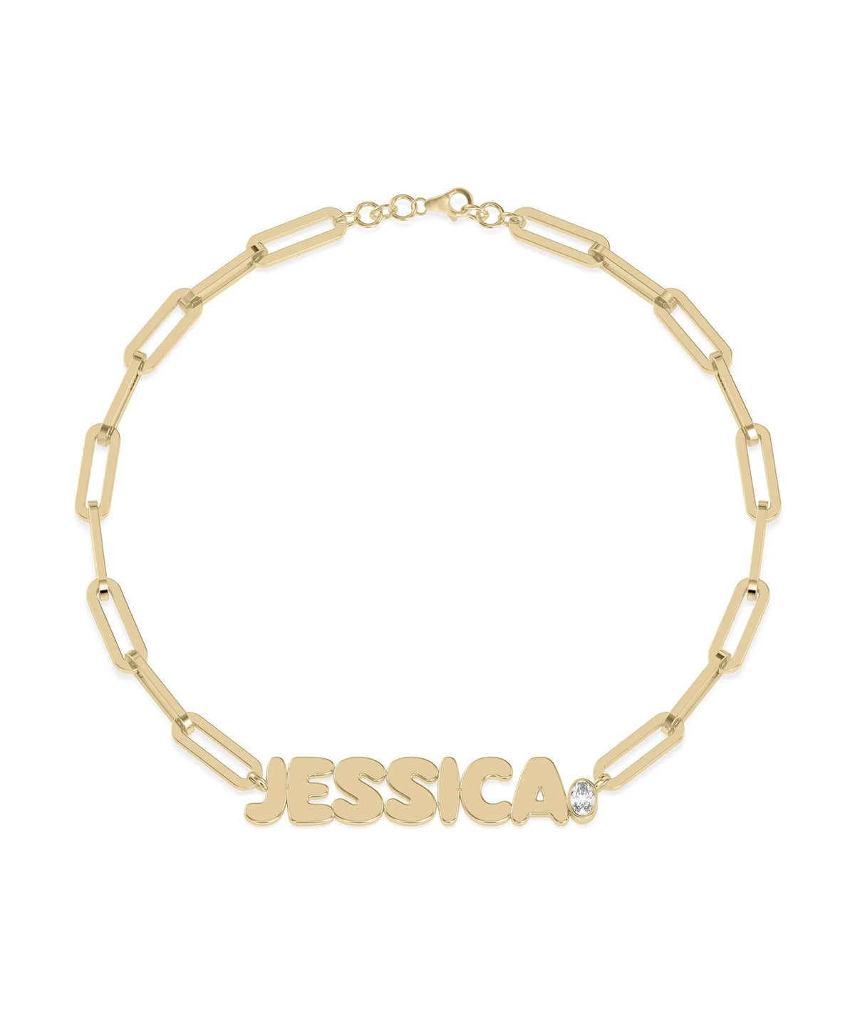 Custom Initial Paper Clip Bracelet - 79e | Everyday 14K Gold Jewelry