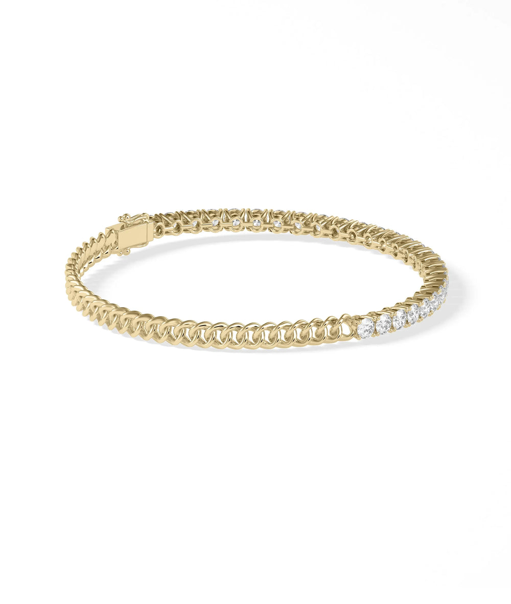 Diamond Tennis Curb Link Bracelet - 79e | Everyday 14K Gold Jewelry