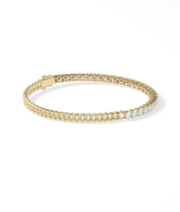 Diamond Tennis Curb Link Bracelet - 79e | Everyday 14K Gold Jewelry alternate view