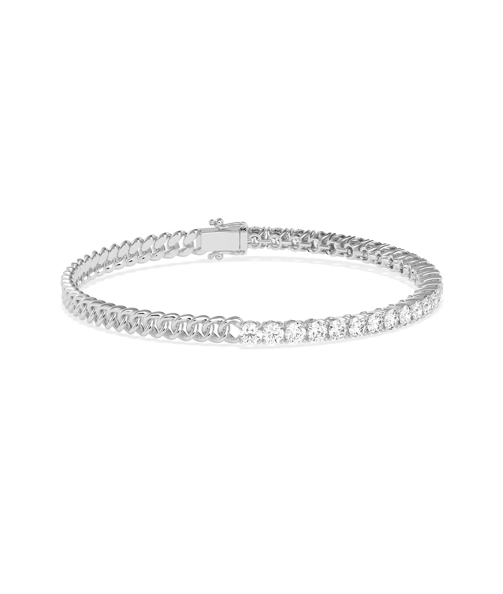 Diamond Tennis Curb Link Bracelet - 79e | Everyday 14K Gold Jewelry