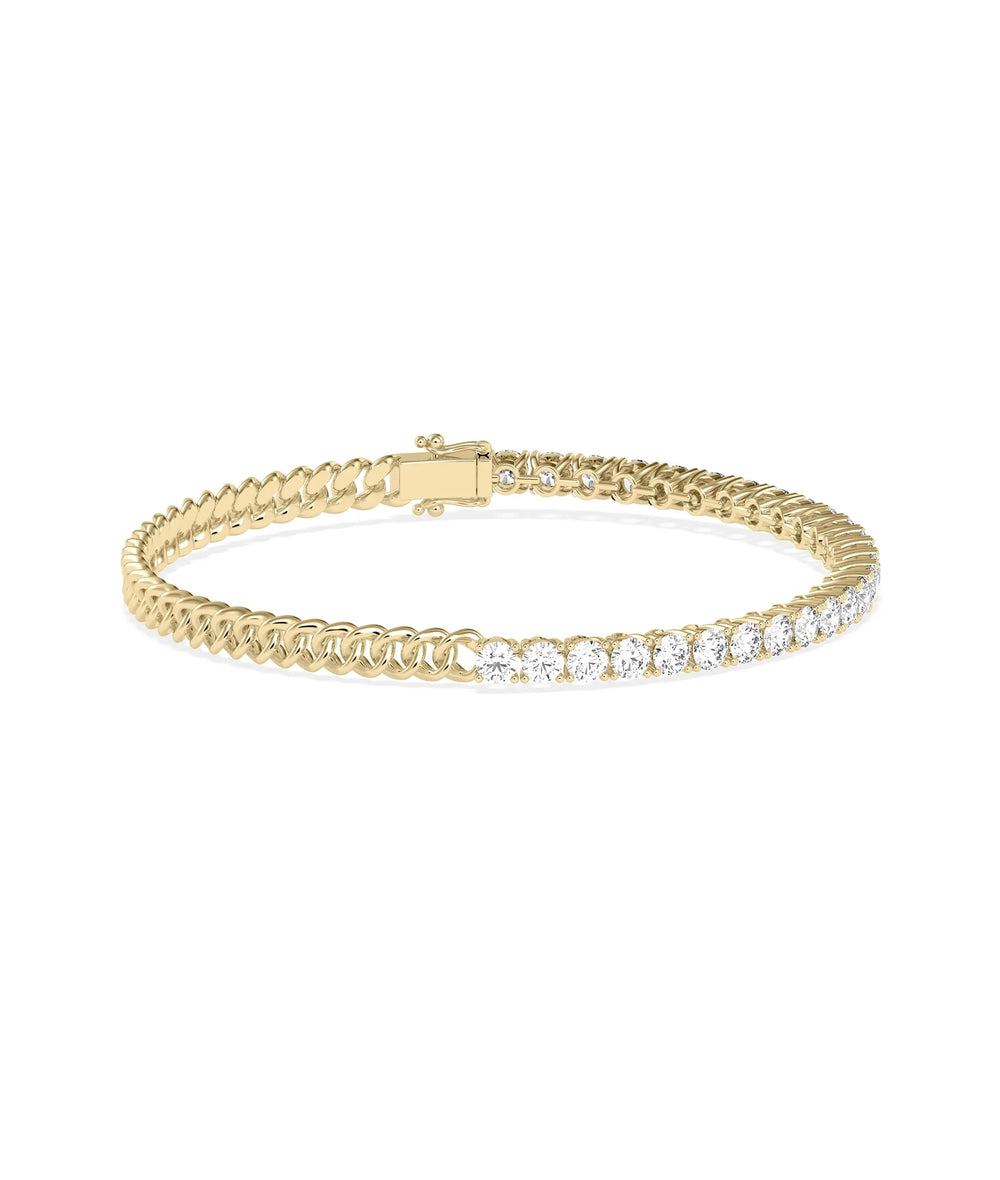 Diamond Tennis Curb Link Bracelet - 79e | Everyday 14K Gold Jewelry