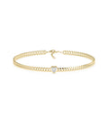 Curb Link Diamond Solitaire Bracelet