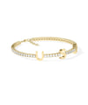 Diamond Tennis Bracelet with Gold Initials - 79e | Everyday 14K Gold Jewelry