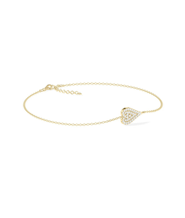 Diamond Pave Heart Bracelet - 79e | Everyday 14K Gold Jewelry alternate view