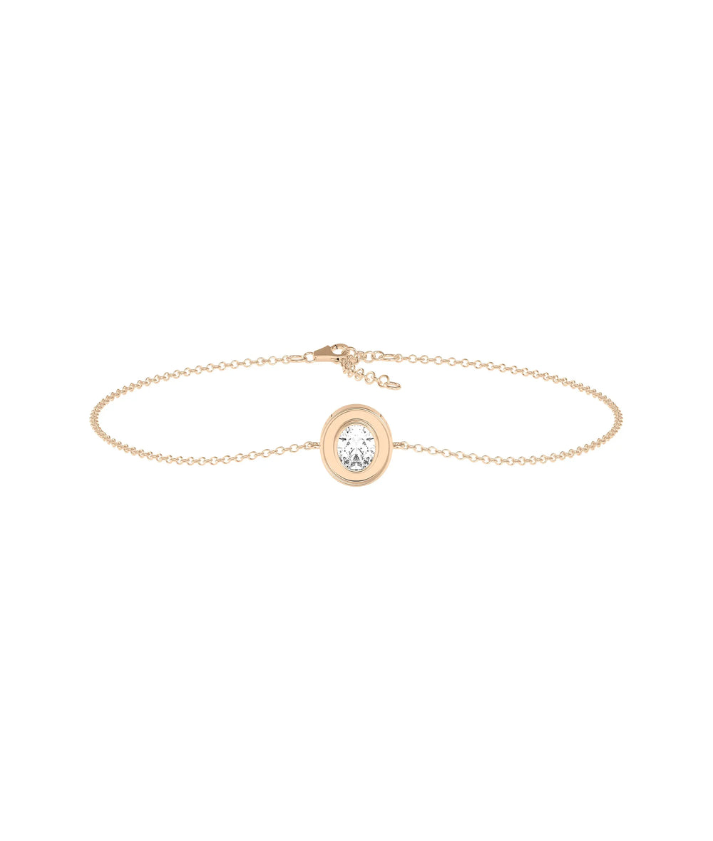 Diamond Solitaire Enamel Bracelet - 79e | Everyday 14K Gold Jewelry