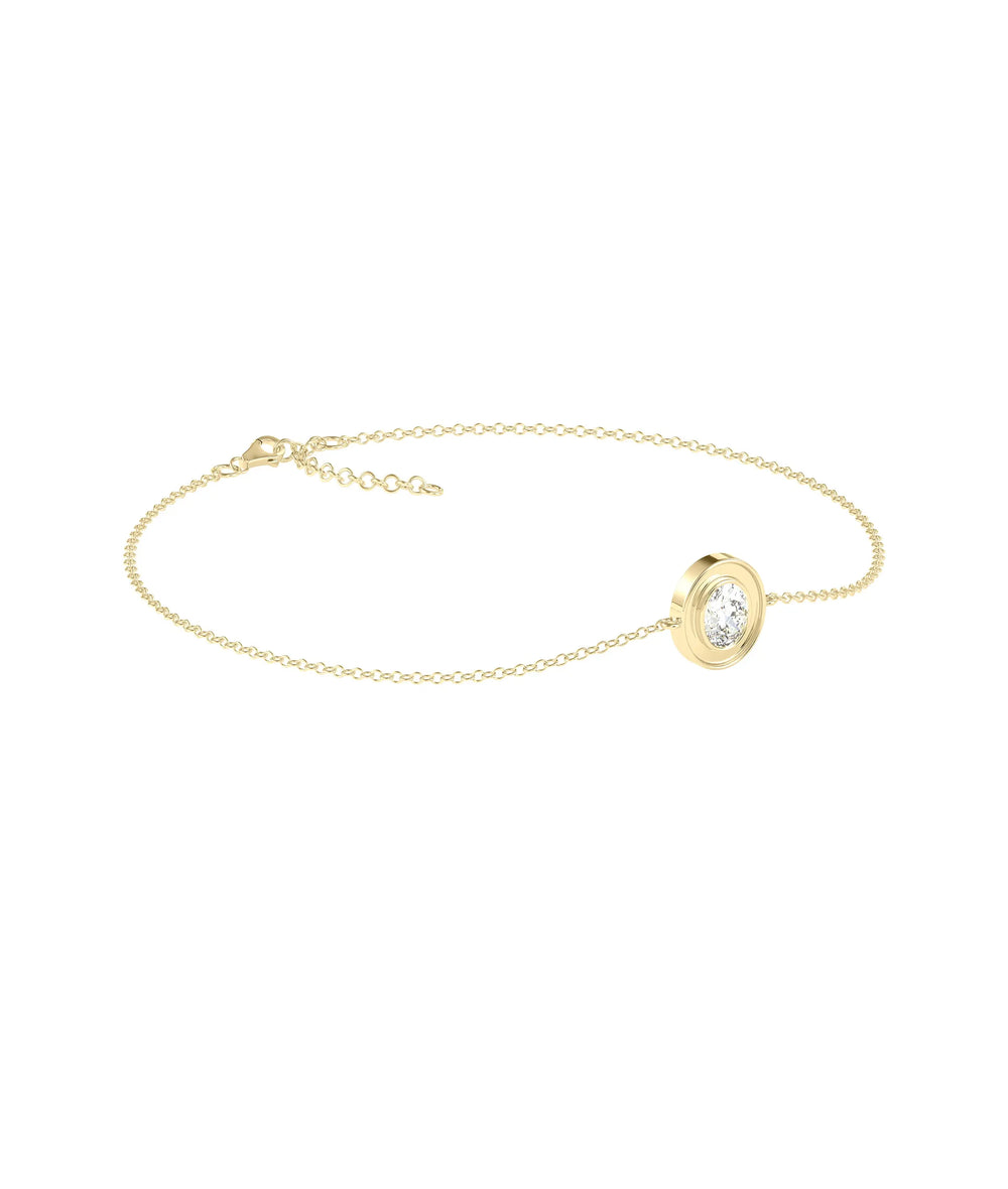 Diamond Solitaire Enamel Bracelet - 79e | Everyday 14K Gold Jewelry