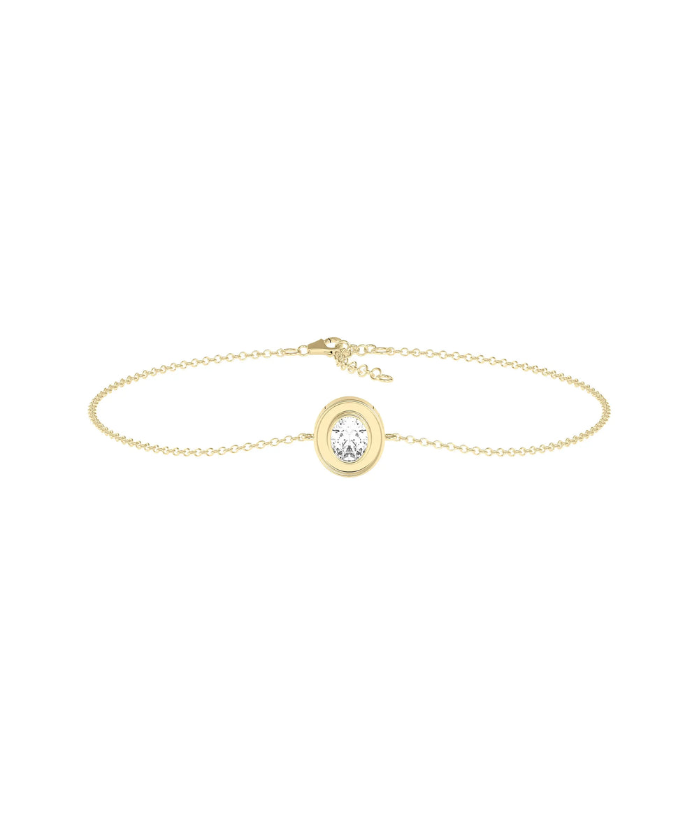 Diamond Solitaire Enamel Bracelet - 79e | Everyday 14K Gold Jewelry