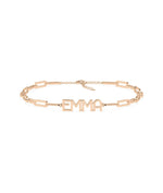Custom Name Paper Clip Bracelet - 79e | Everyday 14K Gold Jewelry
