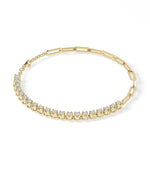 Diamond Tennis and Paper Clip Bracelet - 79e | Everyday 14K Gold Jewelry