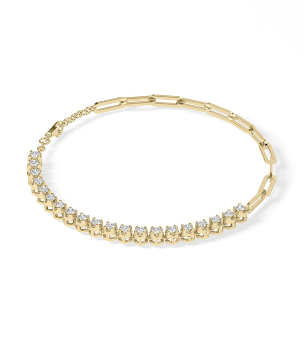 Diamond Tennis and Paper Clip Bracelet - 79e | Everyday 14K Gold Jewelry alternate view