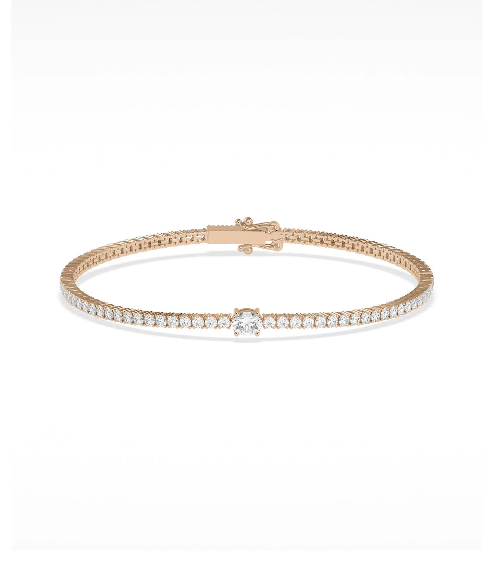 Diamond Tennis Bracelet with Solitaire - 79e | Everyday 14K Gold Jewelry