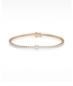 Diamond Tennis Bracelet with Solitaire - 79e | Everyday 14K Gold Jewelry