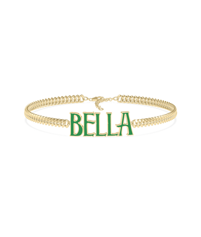 Custom Enamel Name Curb Link Bracelet - 79e | Everyday 14K Gold Jewelry