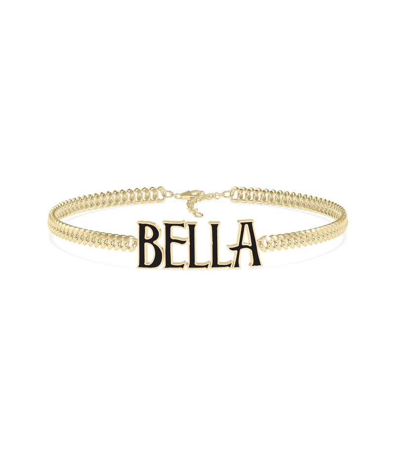 Custom Enamel Name Curb Link Bracelet - 79e | Everyday 14K Gold Jewelry