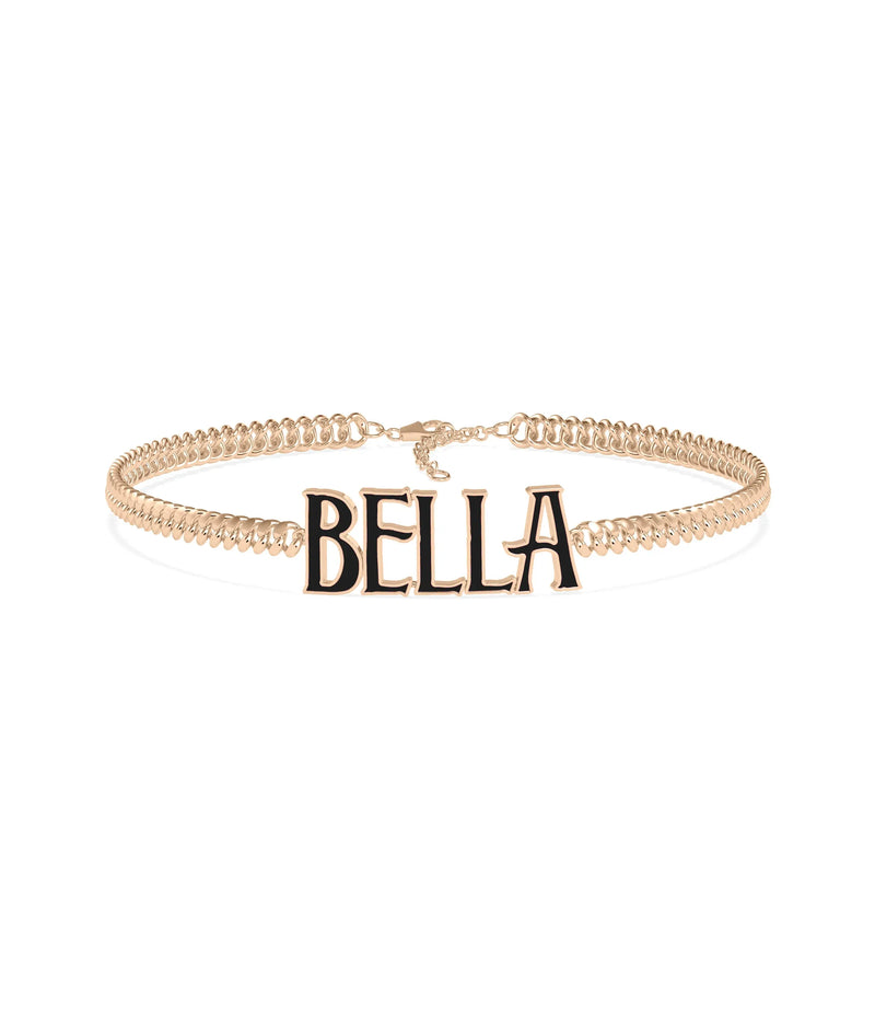 Custom Enamel Name Curb Link Bracelet - 79e | Everyday 14K Gold Jewelry