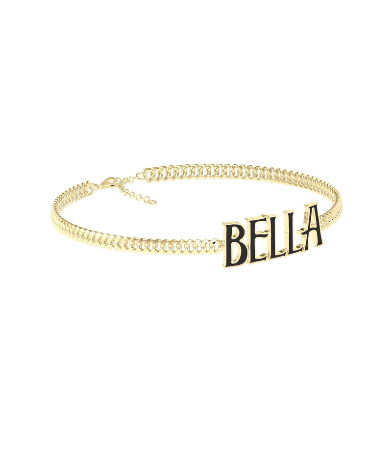 Custom Enamel Name Curb Link Bracelet - 79e | Everyday 14K Gold Jewelry