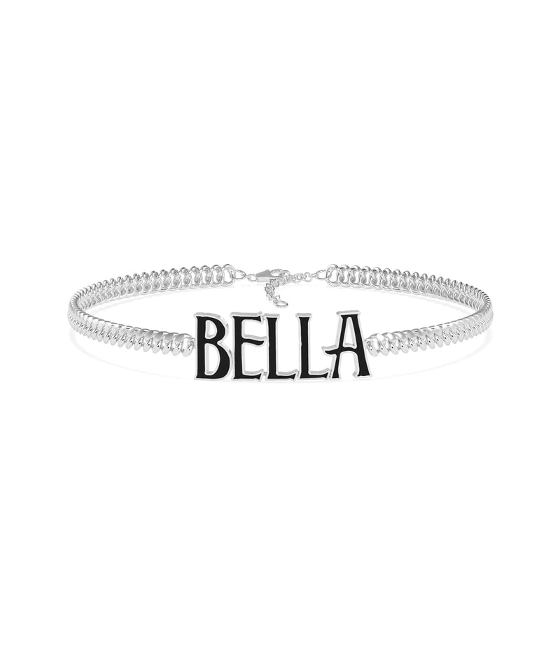 Custom Enamel Name Curb Link Bracelet - 79e | Everyday 14K Gold Jewelry